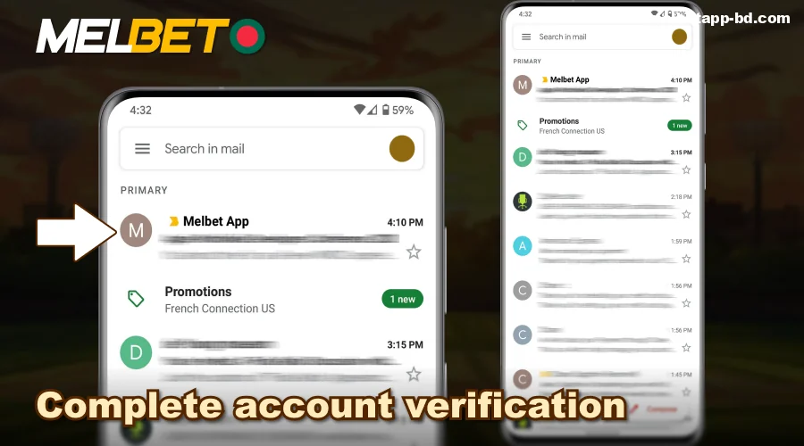 Verify your email in Melbet Bangladesh App