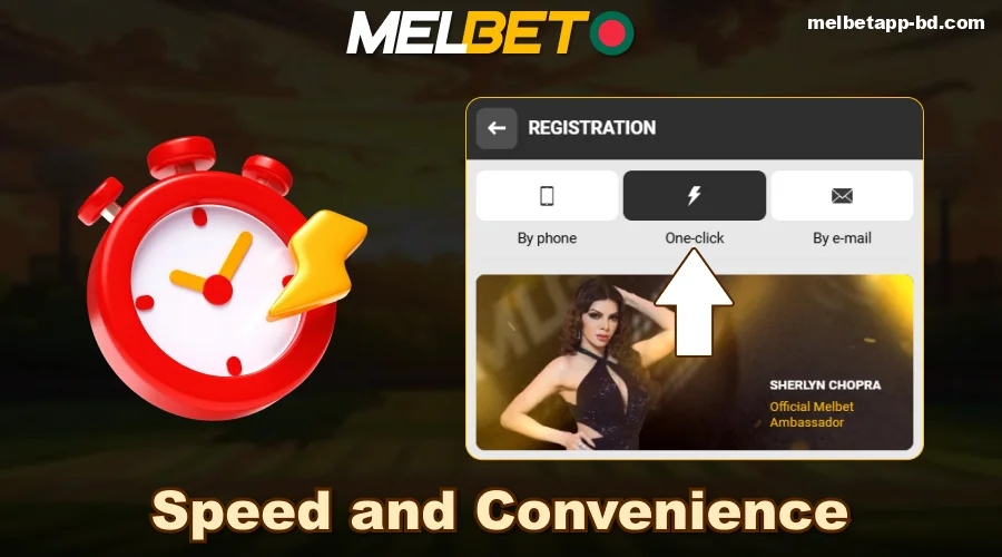 Speed of registration in the Melbet BD app